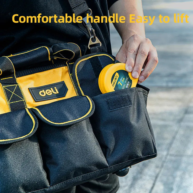 Deli Multifunctional Tool Bag Oxford Cloth Electrical Bag Waterproof  Wear-Resistant Large Capacity Storage Bag Maintenance Bags