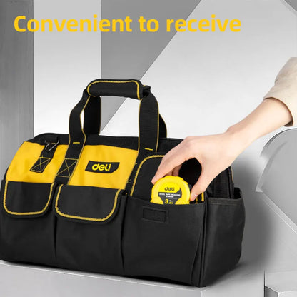 Deli Multifunctional Tool Bag Oxford Cloth Electrical Bag Waterproof  Wear-Resistant Large Capacity Storage Bag Maintenance Bags