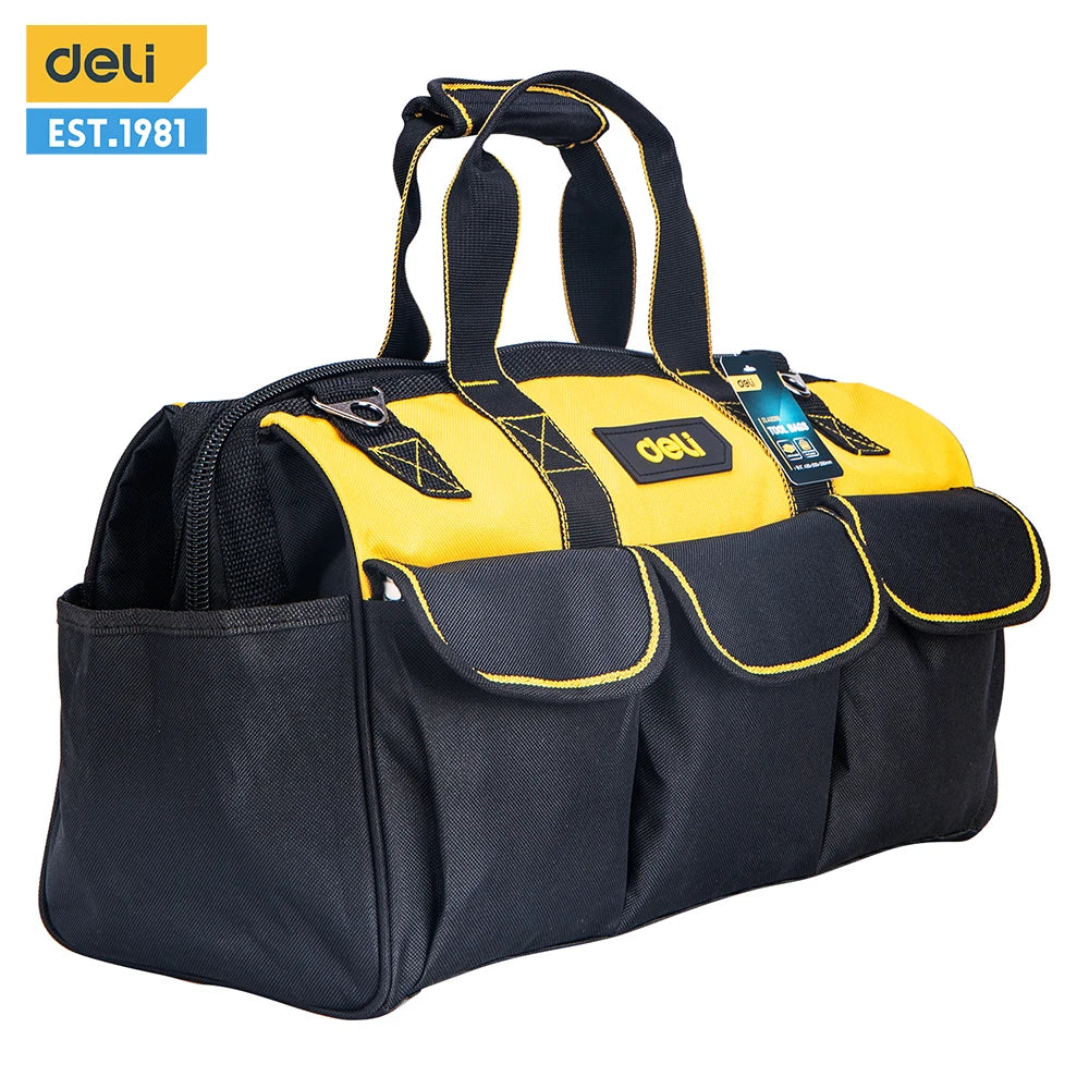 Deli Multifunctional Tool Bag Oxford Cloth Electrical Bag Waterproof  Wear-Resistant Large Capacity Storage Bag Maintenance Bags