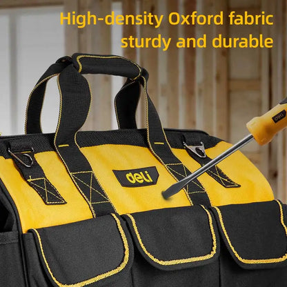 Deli Multifunctional Tool Bag Oxford Cloth Electrical Bag Waterproof  Wear-Resistant Large Capacity Storage Bag Maintenance Bags